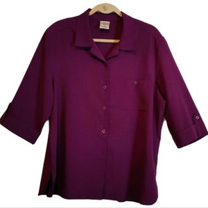 Allison Daley size 16, 3/4 sleeve purple blouse